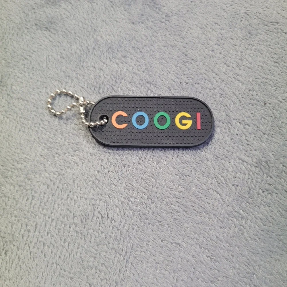 Coogi Keychain Unisex Black Multi Logo Rubber Bag Tag‎ Accessory Retro 90s Style